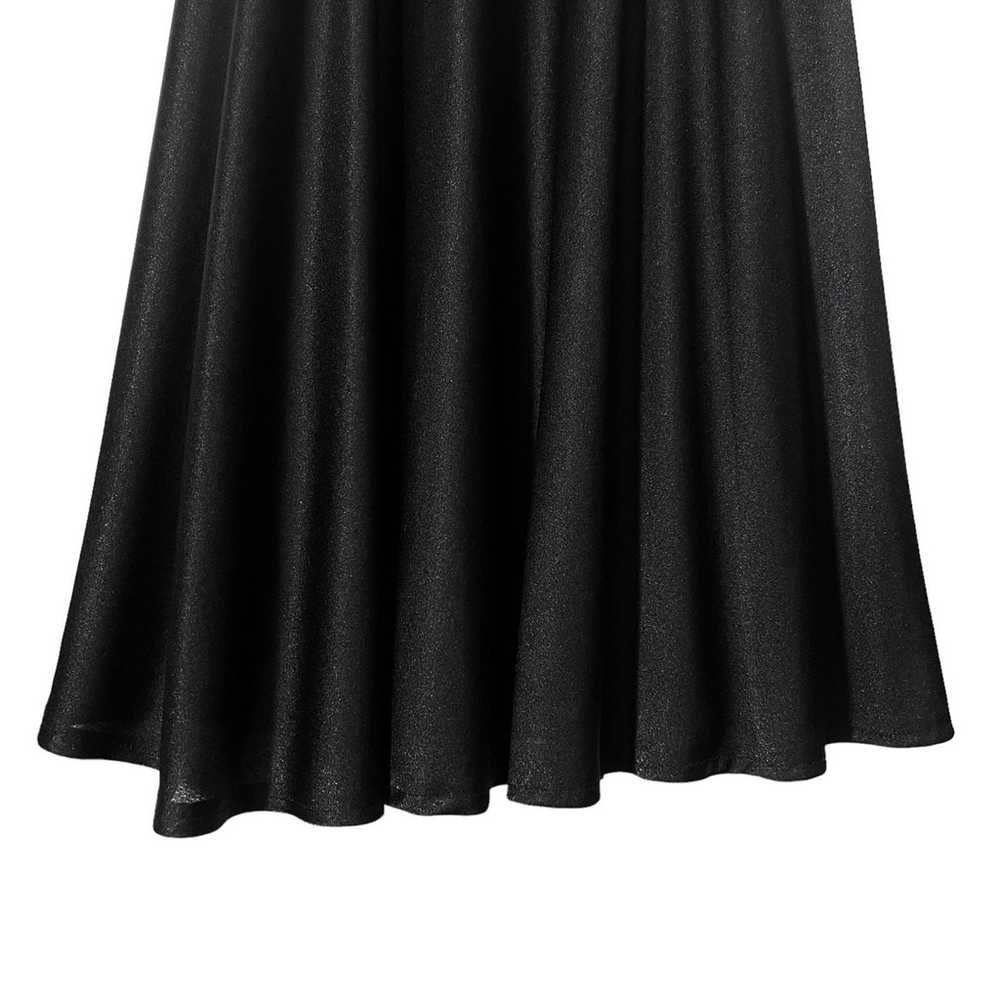 Vintage We3 Black Sequin Pleated Strapless Stretc… - image 7