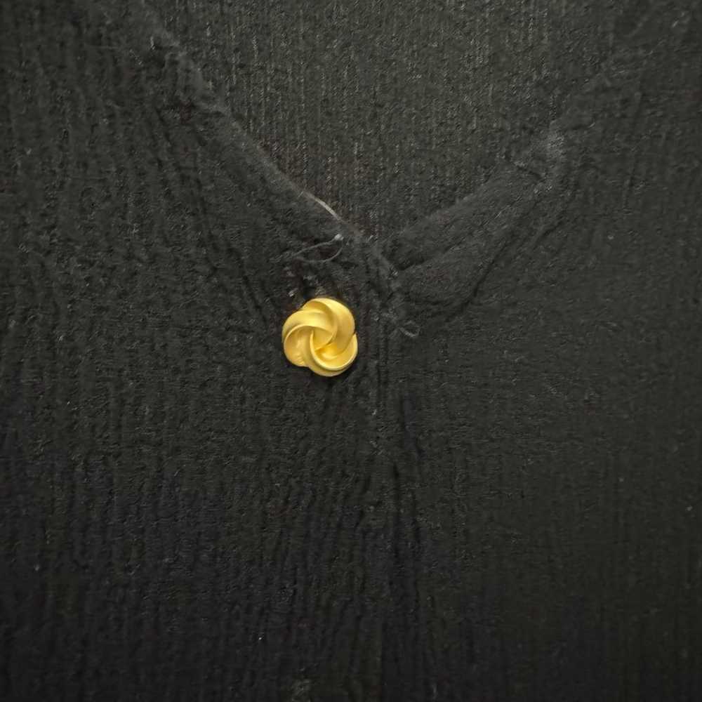 Vintage black dress with gold buttons - image 4