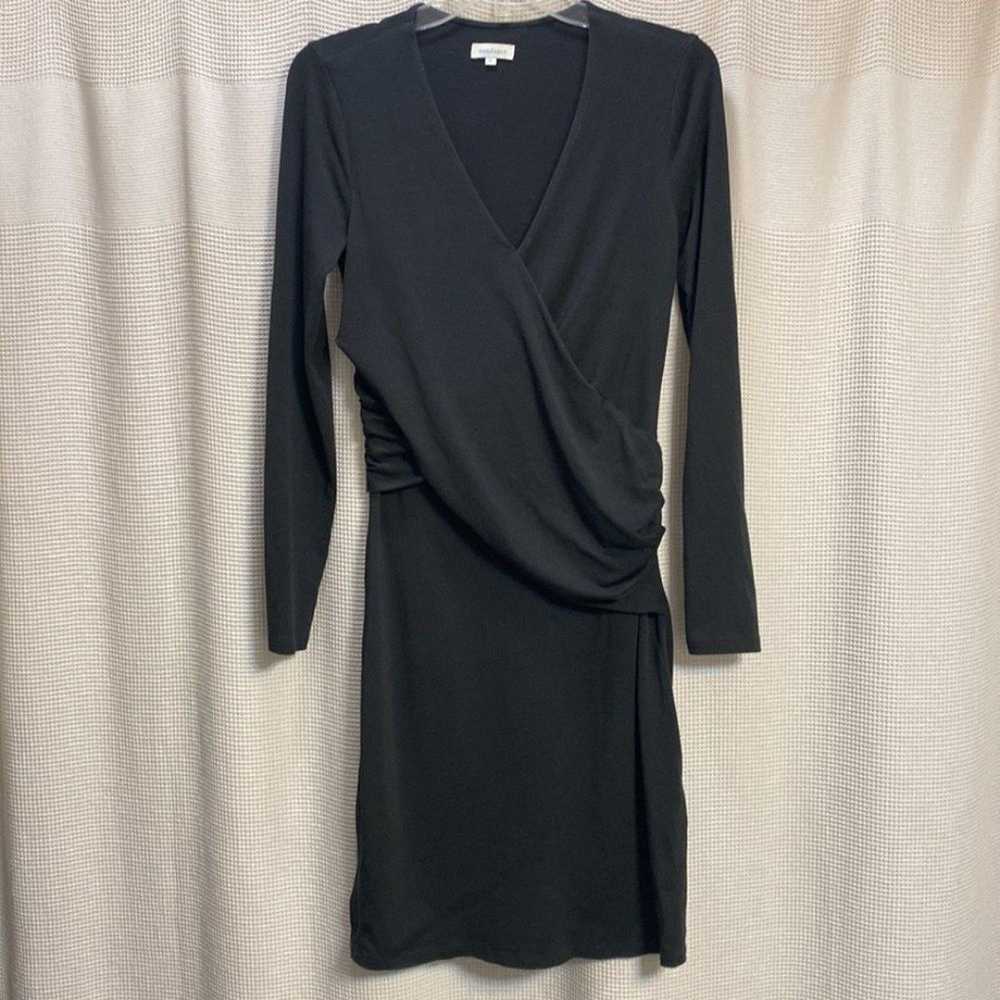 Sundance Faux Wrap Dress  Size S Vintage Black ru… - image 2