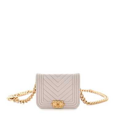 CHANEL Caviar Chevron Quilted Boy Flap Waist Belt… - image 1