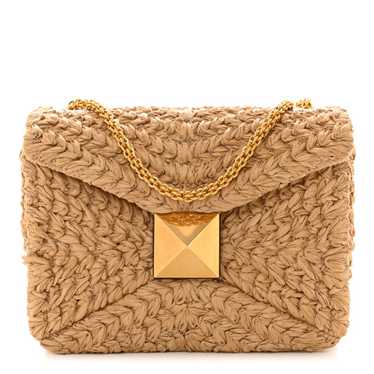 VALENTINO GARAVANI Raffia One Stud Chain Clutch Na