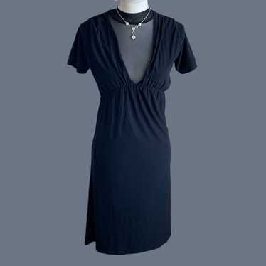 Vintage ruched v-neck flattering dress