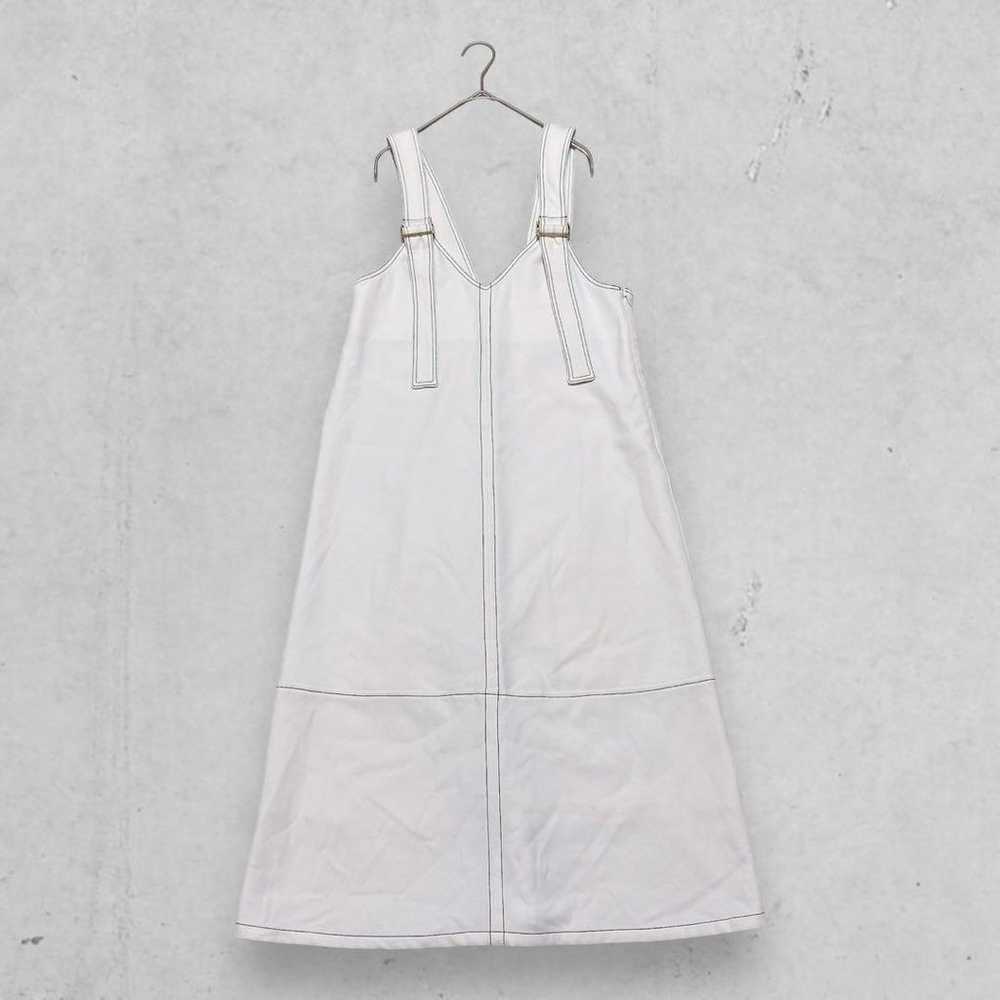 z287◆Sundress Overall Skirt White Long Flare A-Li… - image 1