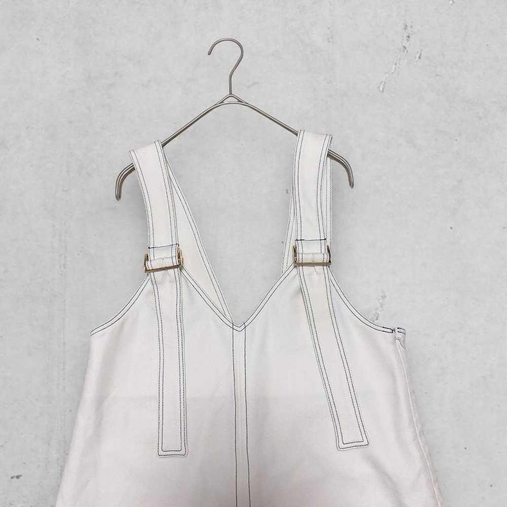 z287◆Sundress Overall Skirt White Long Flare A-Li… - image 3