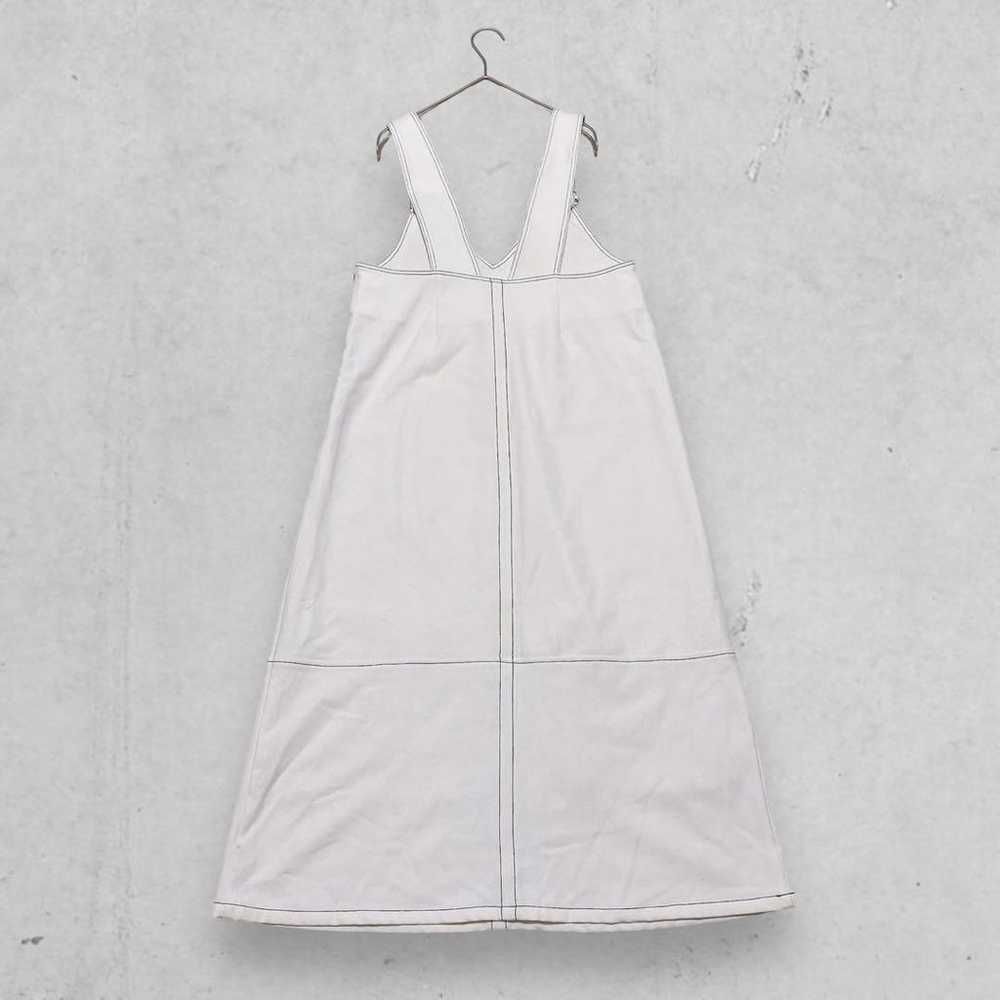 z287◆Sundress Overall Skirt White Long Flare A-Li… - image 6