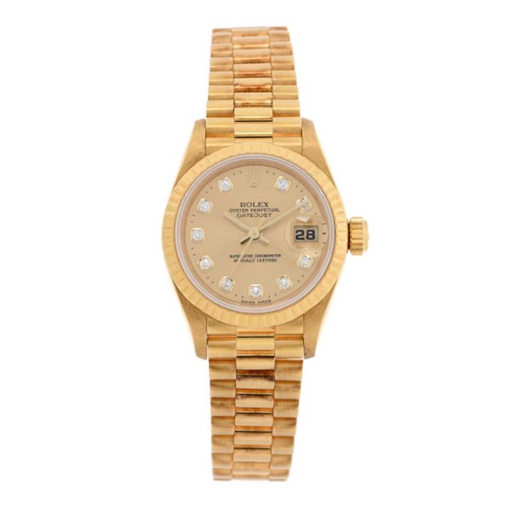 ROLEX 18K Yellow Gold Diamond 26mm Datejust Presi… - image 1