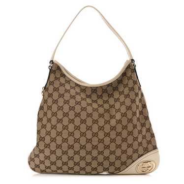 GUCCI Monogram Medium New Britt Hobo Off White