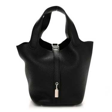 HERMES Taurillon Clemence Picotin Lock 18 PM Black