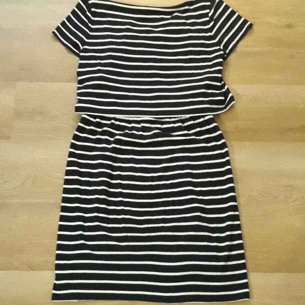 Y2K Tommy Hilfiger Blue White Stripe T-Shirt Dres… - image 11