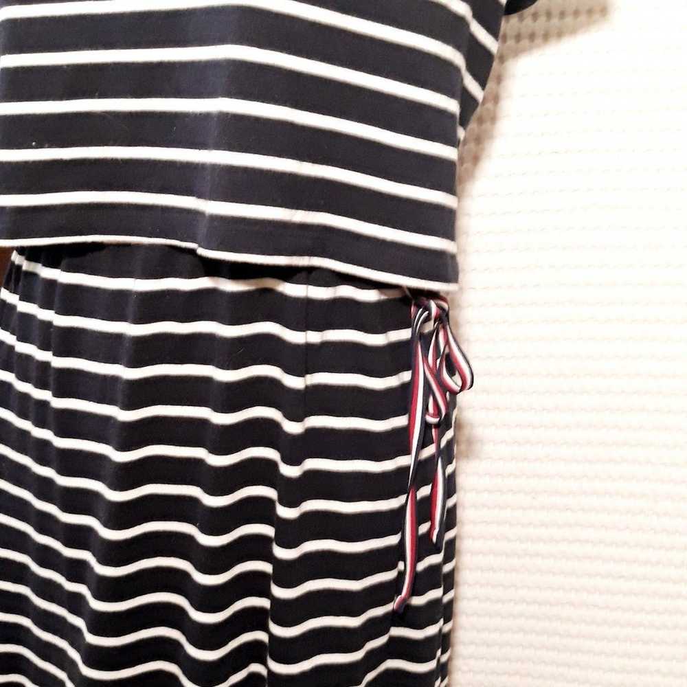 Y2K Tommy Hilfiger Blue White Stripe T-Shirt Dres… - image 8