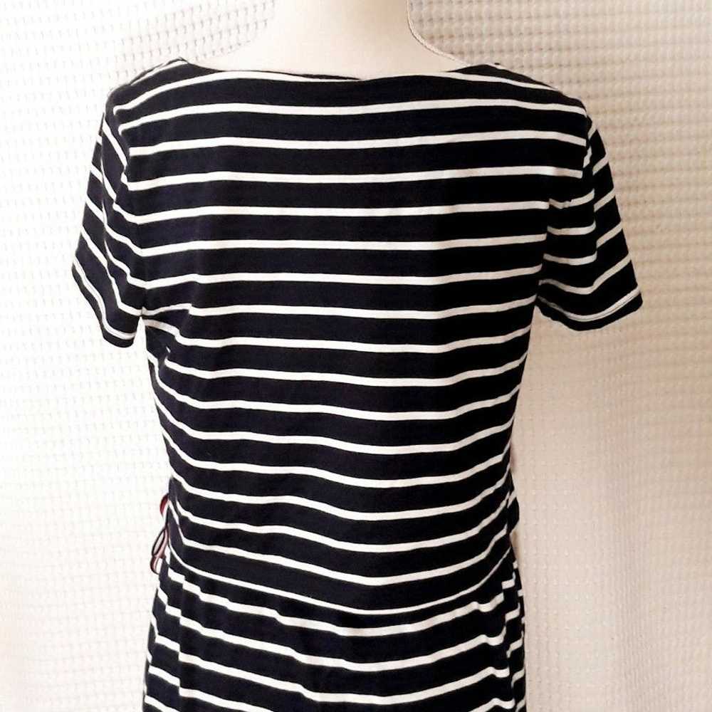 Y2K Tommy Hilfiger Blue White Stripe T-Shirt Dres… - image 9