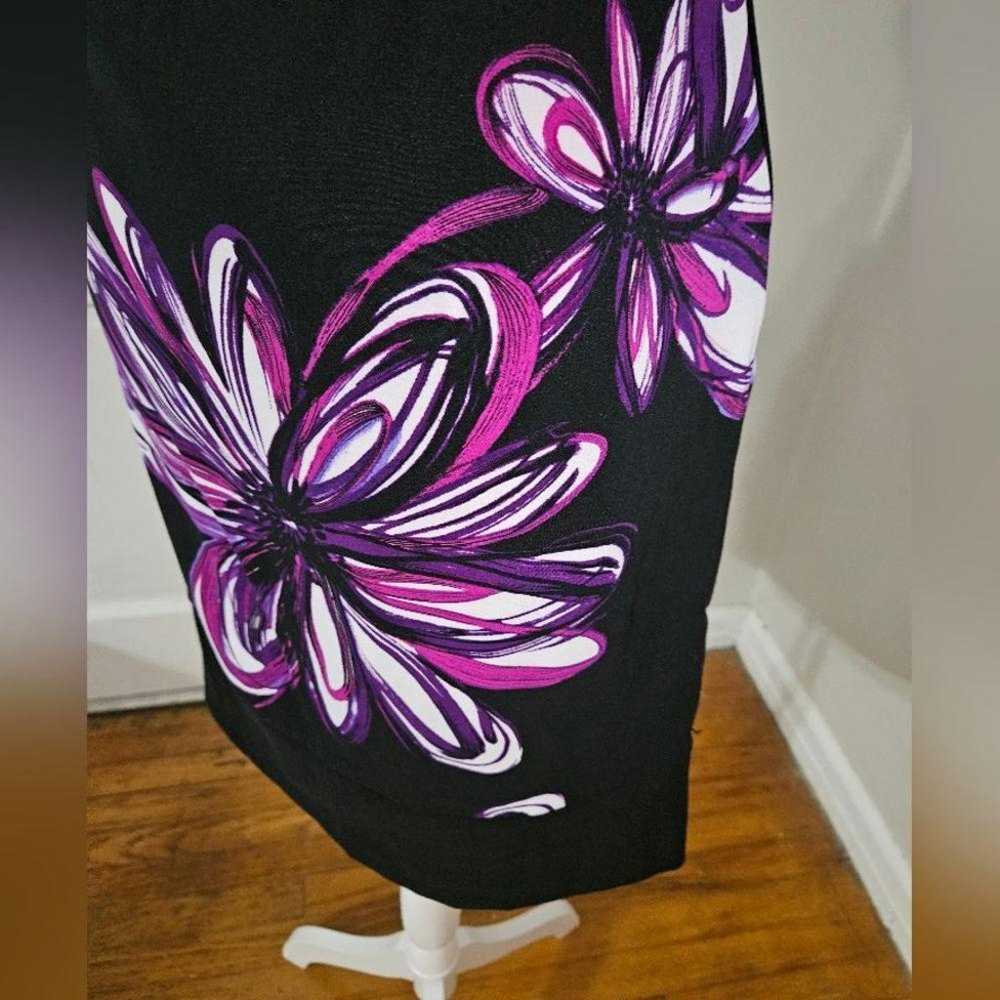 Purple Floral Print Dress - Vintage Style - image 2