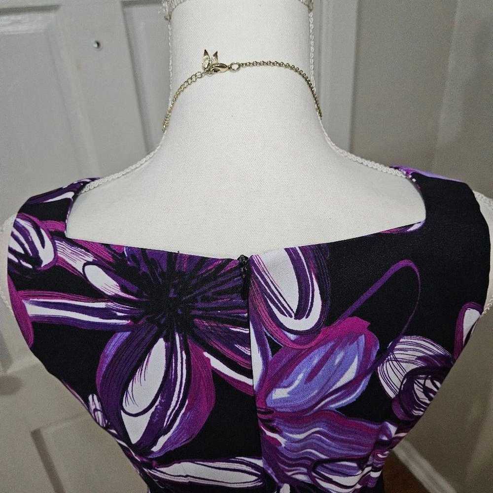 Purple Floral Print Dress - Vintage Style - image 5