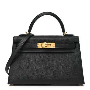 HERMES Epsom Mini Kelly Sellier 20 Black