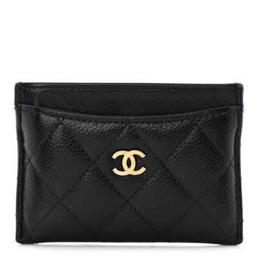 CHANEL Caviar Quilted Card Holder Black