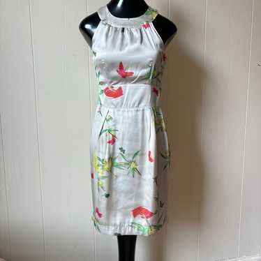 Silky Floral Fitted Dress - image 1