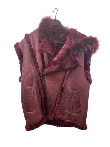 JAKE WOOD/Vest/XXL/Fur/BRD/XXL BURGUNDY LEATHER|FU