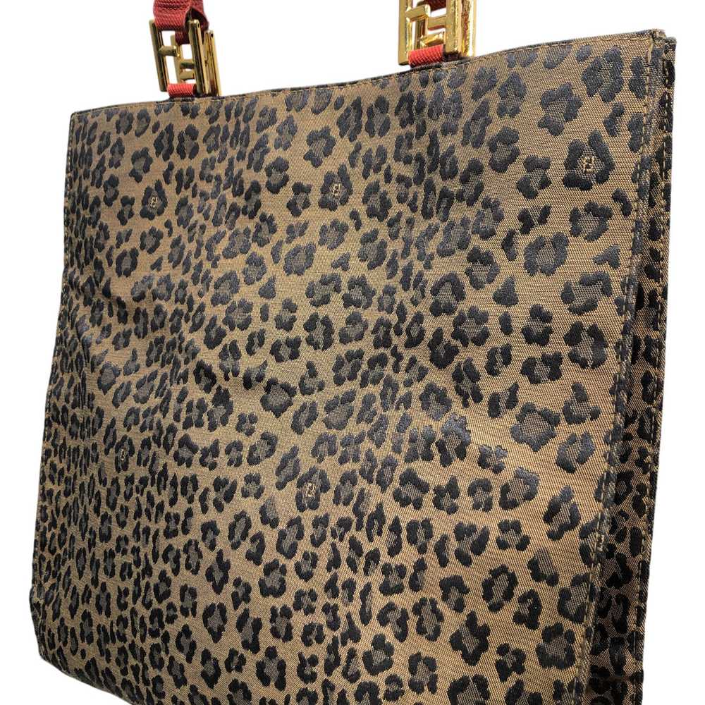 FENDI/Tote Bag/Leopard/Cotton/KHK/LEOPARD PRINT T… - image 4