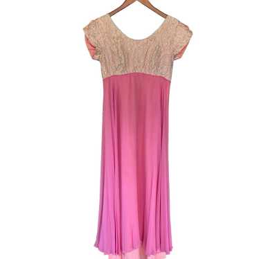 vintage 50s / 60s pink and silver and gold midi pa