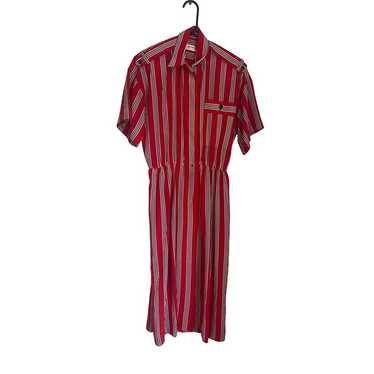 Vintage Liz Claiborne striped red dress size 4 - image 1