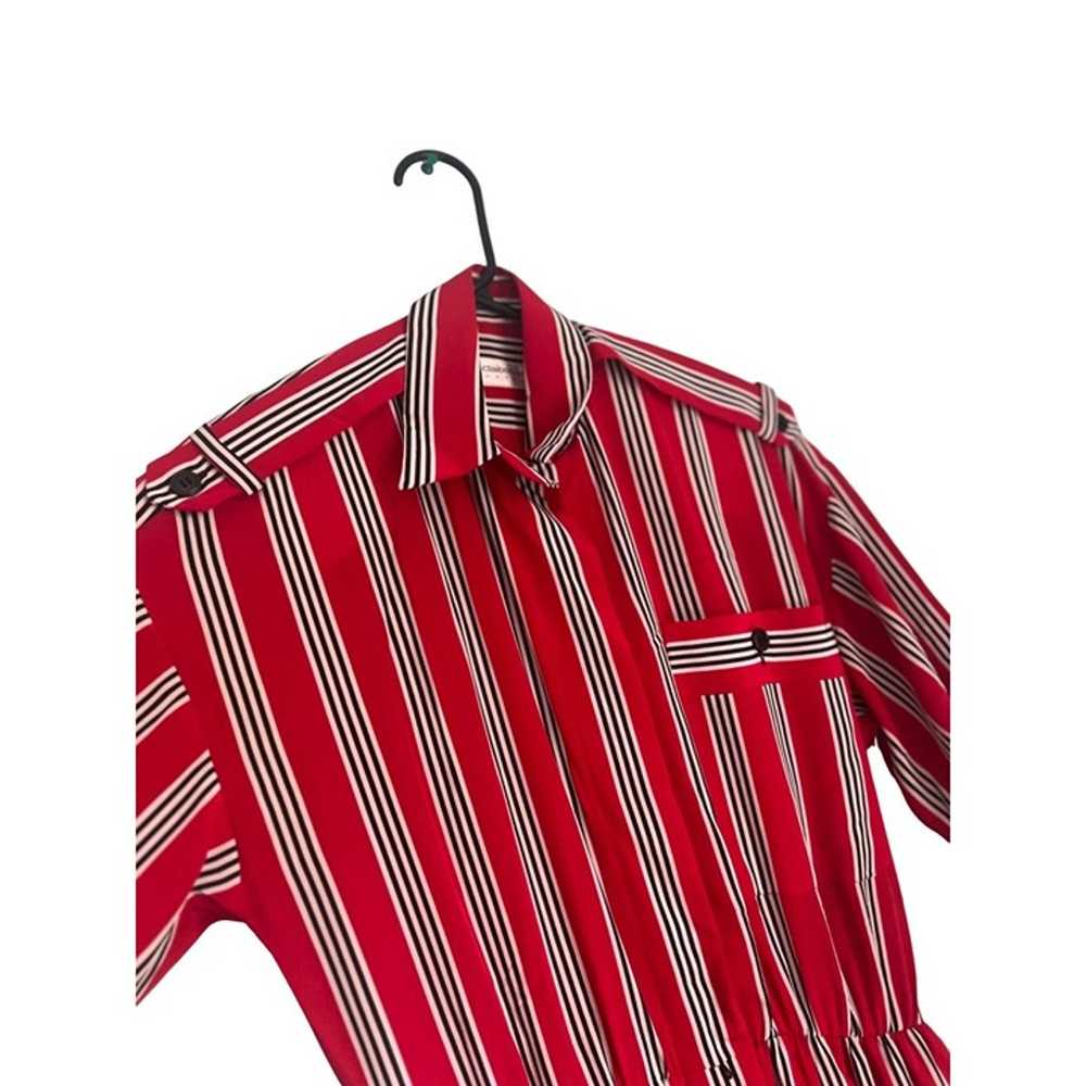 Vintage Liz Claiborne striped red dress size 4 - image 2