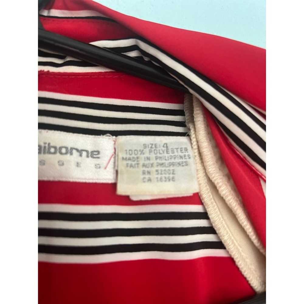 Vintage Liz Claiborne striped red dress size 4 - image 3