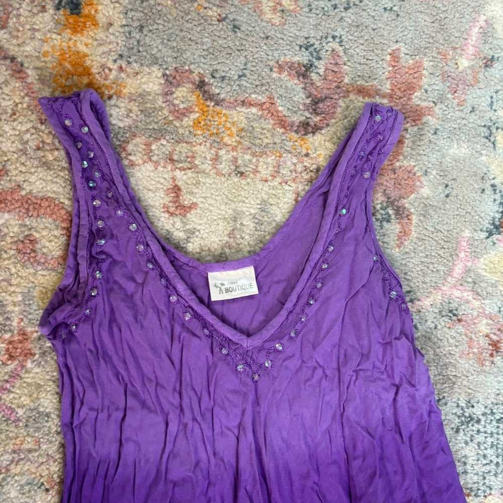 Vintage Y2K boho / fairycore purple sequin dress - image 2