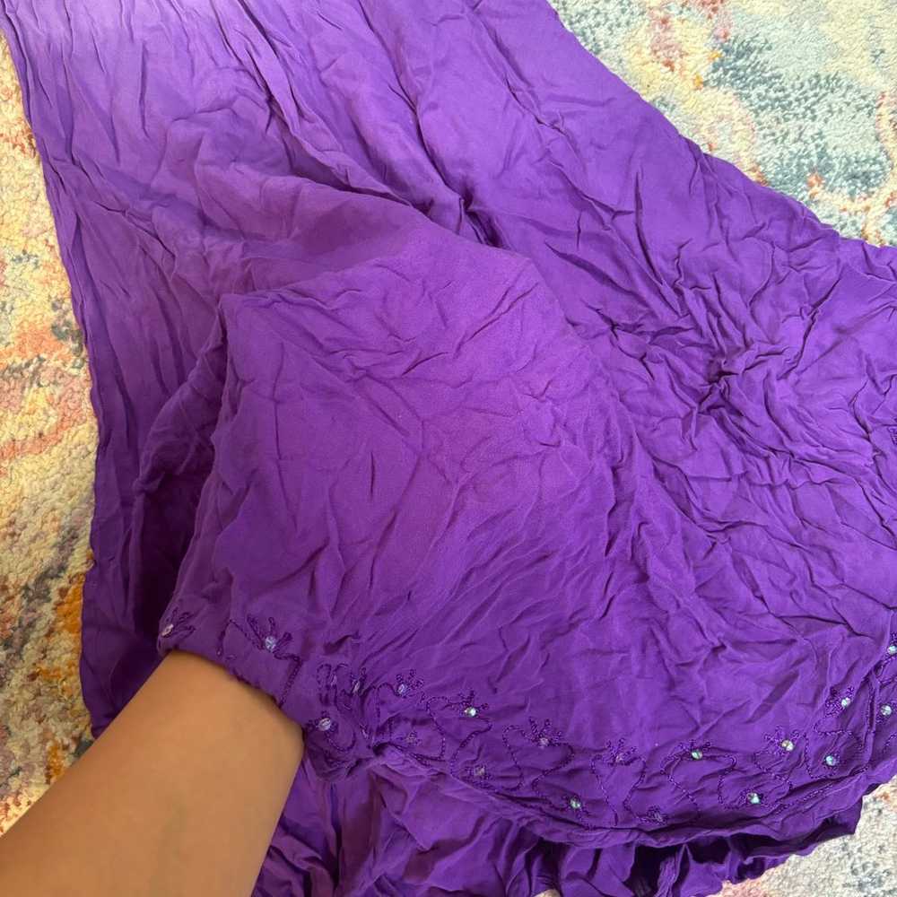 Vintage Y2K boho / fairycore purple sequin dress - image 4