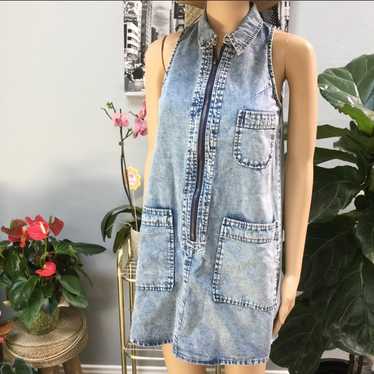 Y2k Vintage Mini Denim Dress - image 1