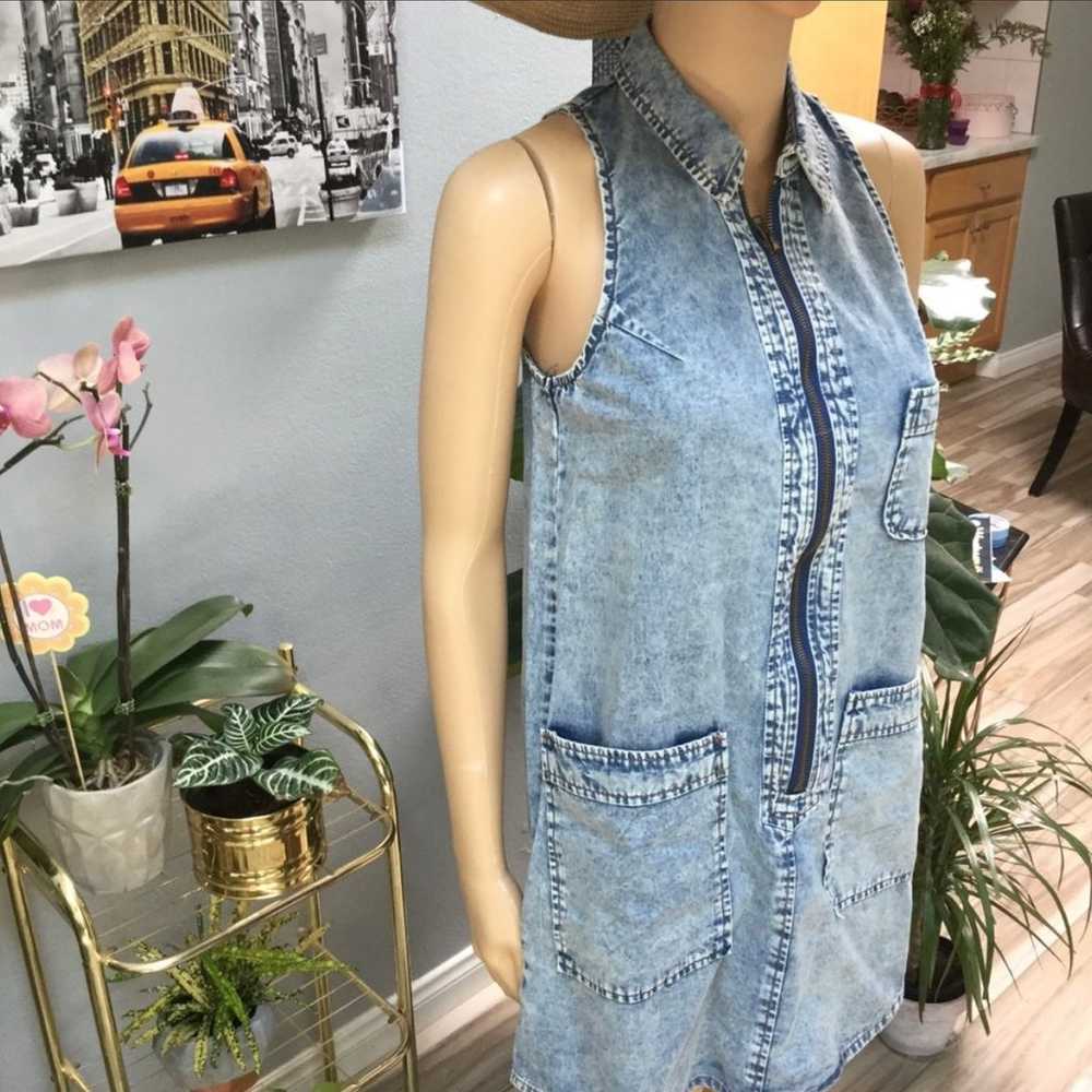 Y2k Vintage Mini Denim Dress - image 3