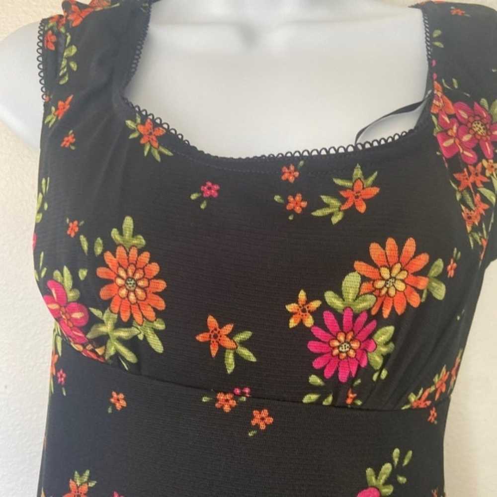 Vintage All that Jazz Black Floral Dress - image 2