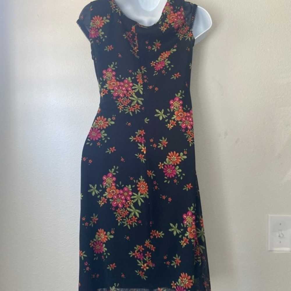 Vintage All that Jazz Black Floral Dress - image 5