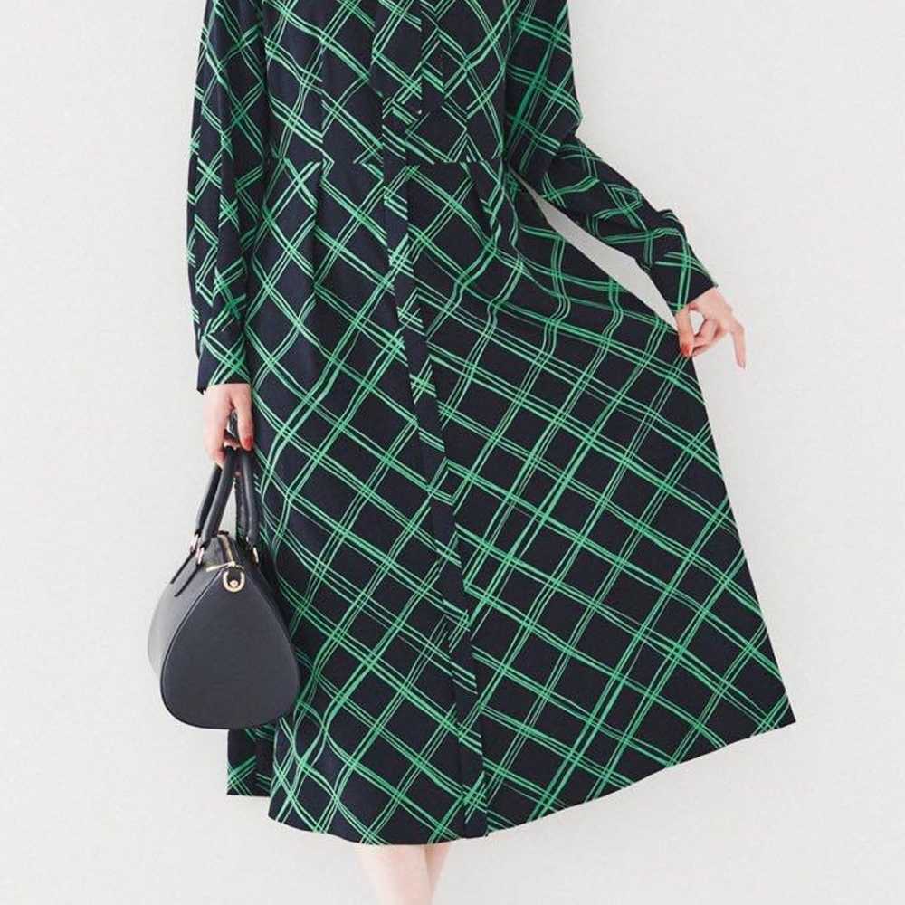 Untitled Check Pattern Bow Tie Dress - image 1