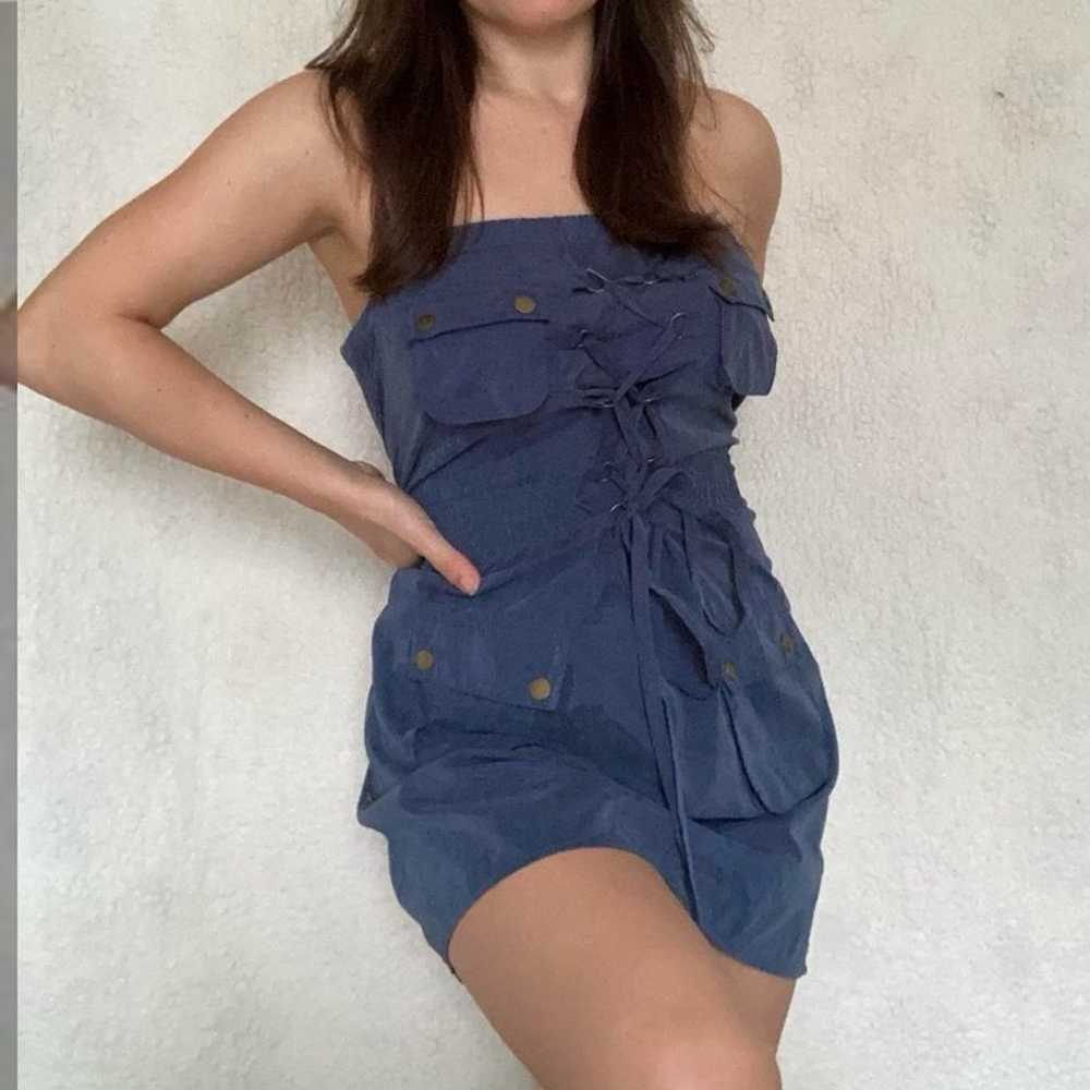 Denim Strapless Dress - image 1