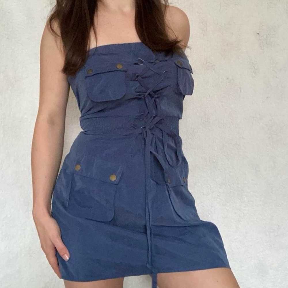 Denim Strapless Dress - image 2