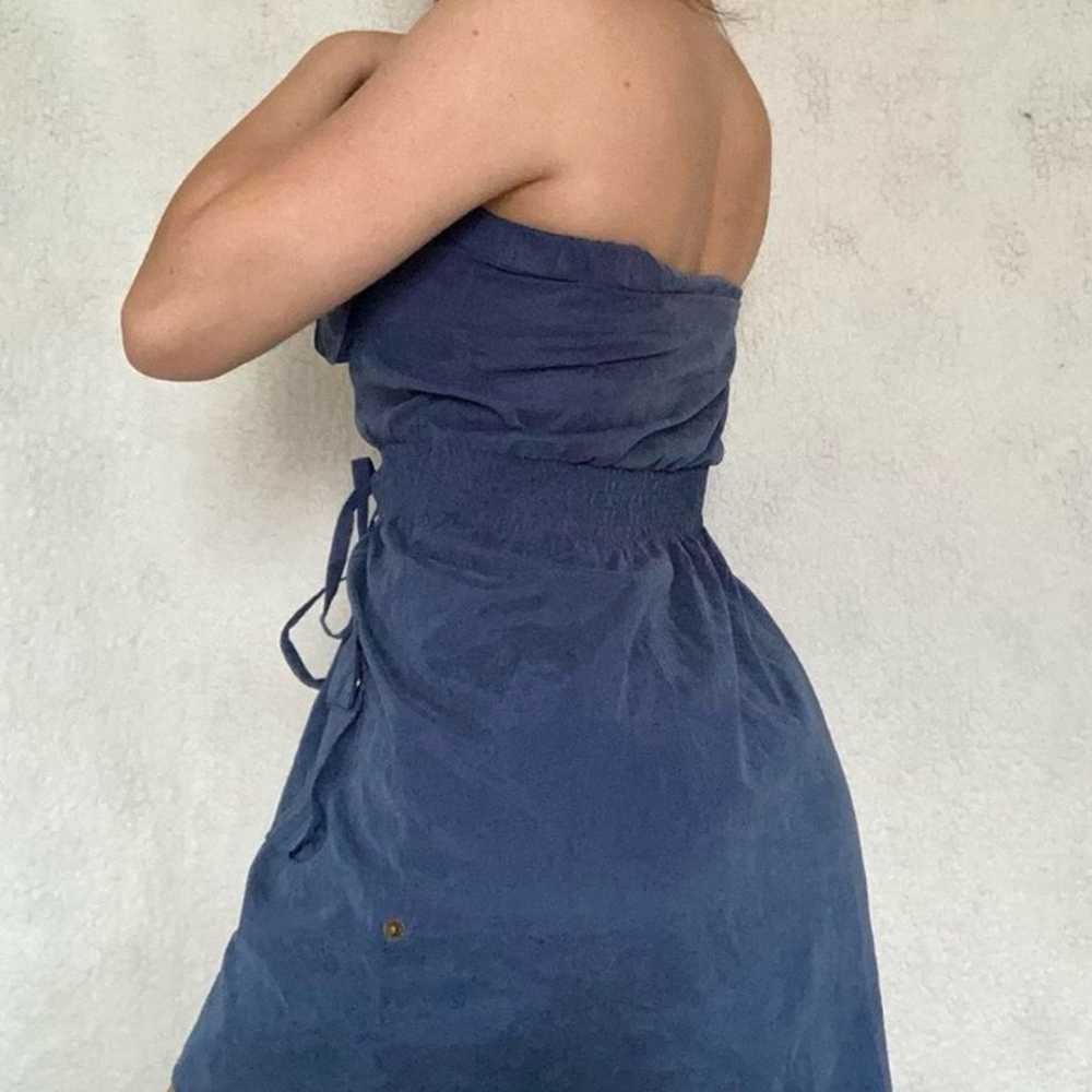 Denim Strapless Dress - image 5