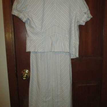 Vintage XOXO Pinstripe Dress with Bolero - image 1