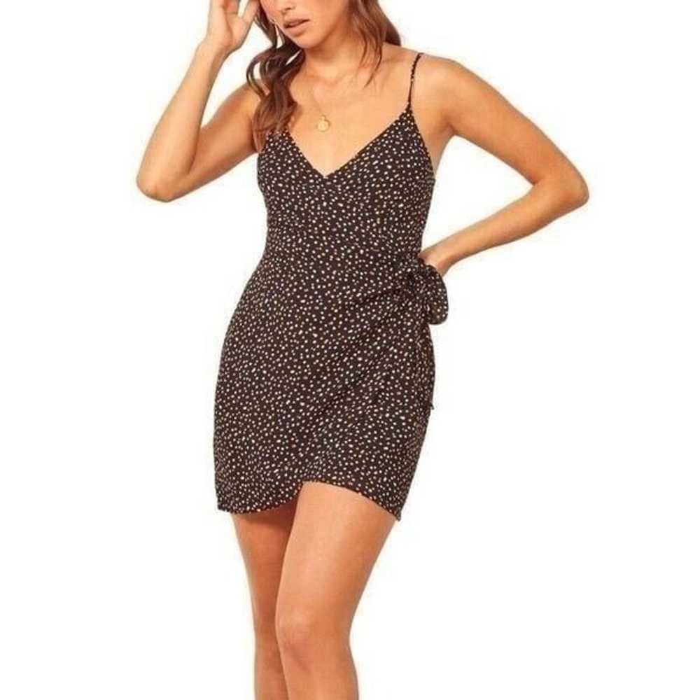 Reformation Troppo Confetti Wrap Dress Large Black - image 4