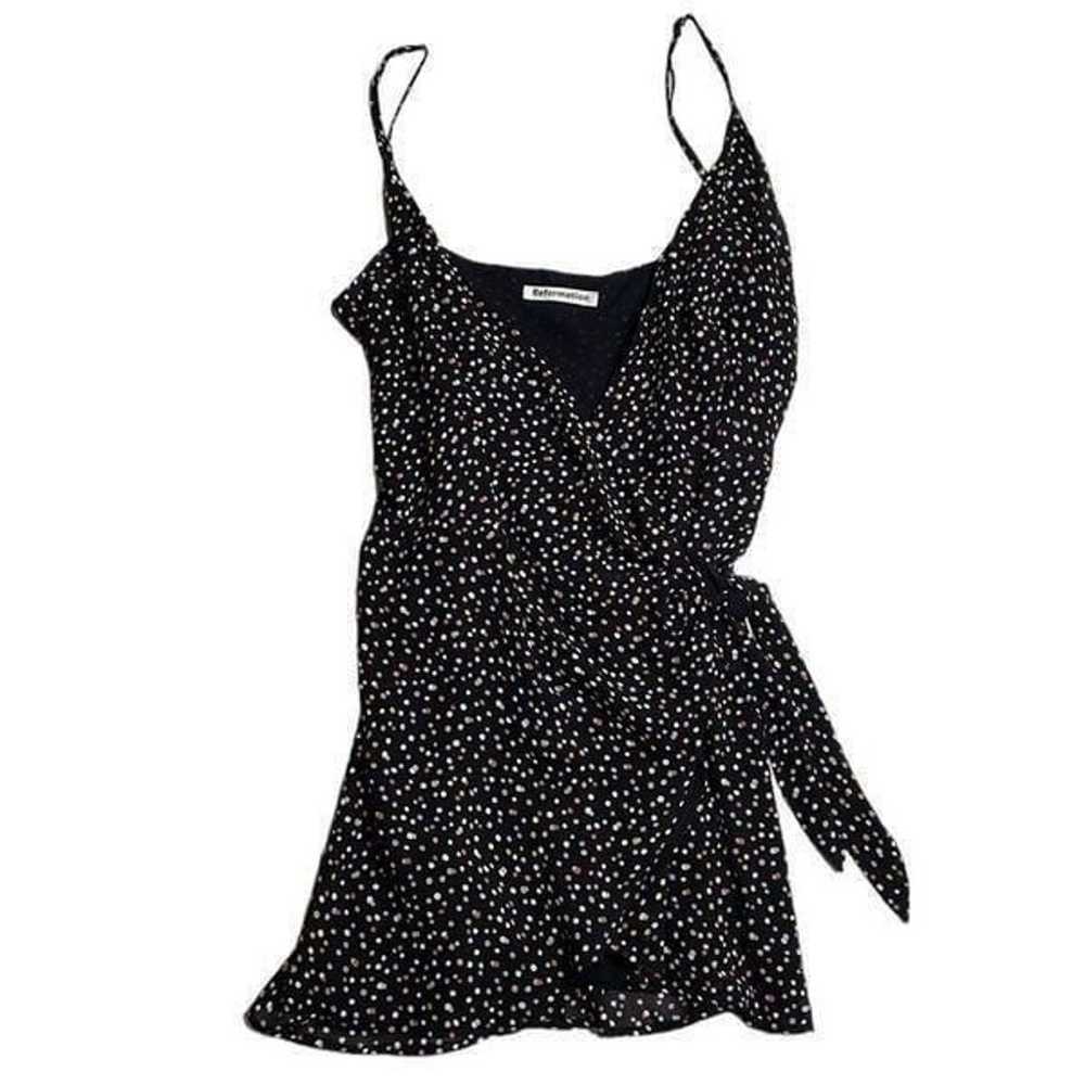 Reformation Troppo Confetti Wrap Dress Large Black - image 5