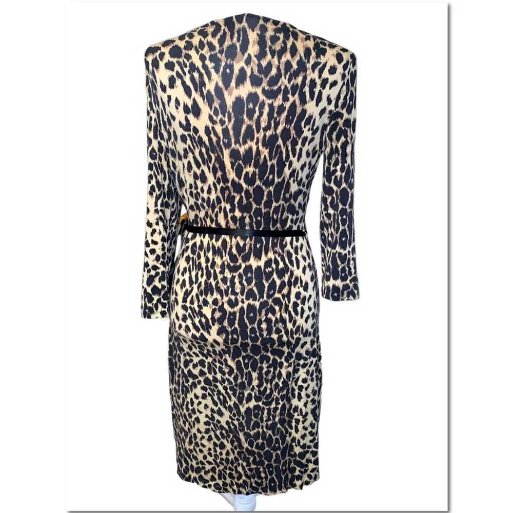 Express Long Sleeve Leopard Print Wrap Dress Size… - image 4