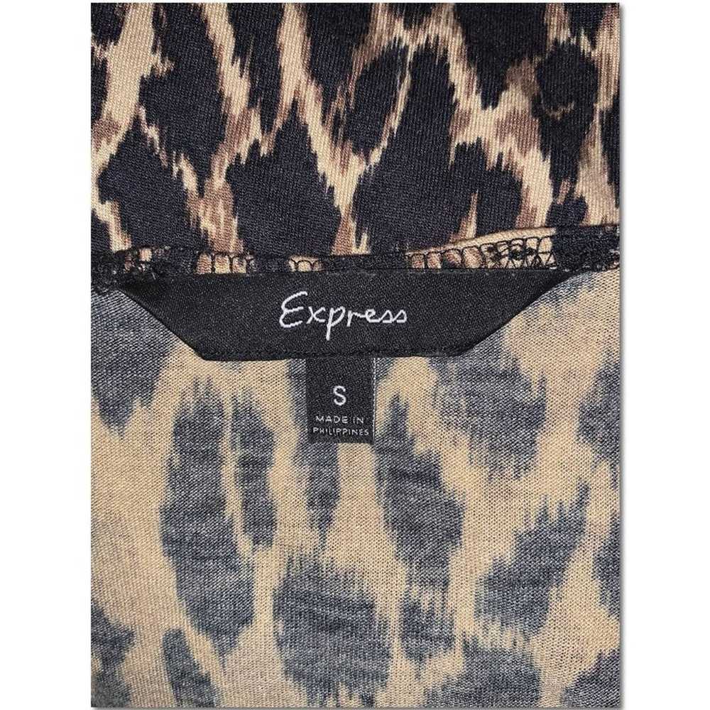 Express Long Sleeve Leopard Print Wrap Dress Size… - image 6