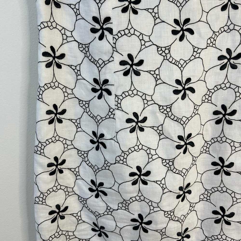 Talbots Vintage Size 4 White & Black Floral Embro… - image 2