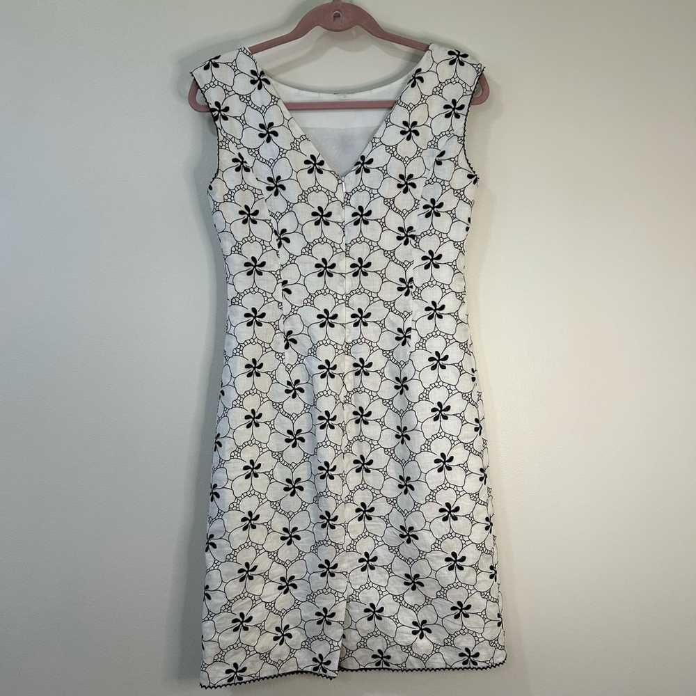 Talbots Vintage Size 4 White & Black Floral Embro… - image 5