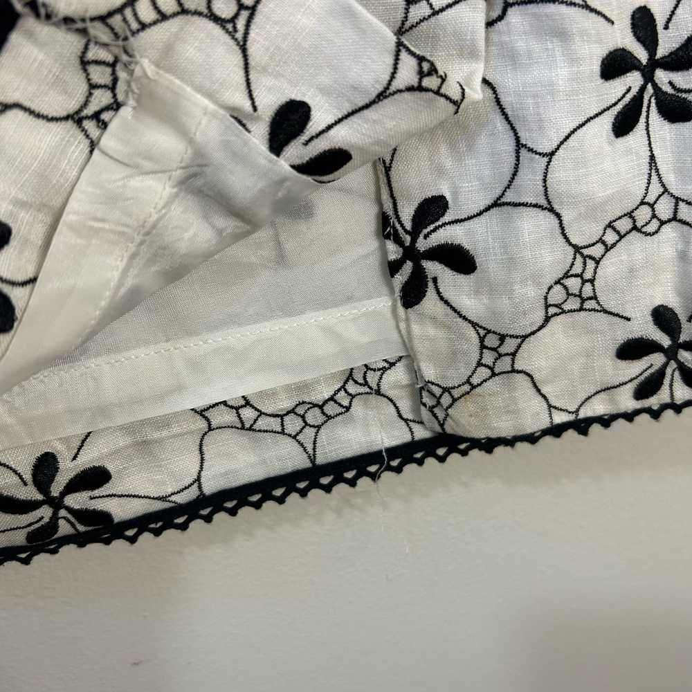 Talbots Vintage Size 4 White & Black Floral Embro… - image 7