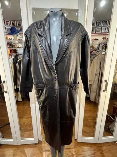 80’s Leather Long Coat By LNR