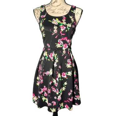 Junior's | Express | Vintage Black Pink Floral Ope