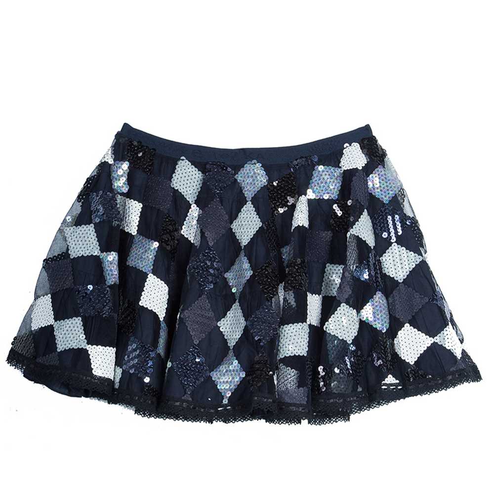 Roma e Tosca Navy Blue Sequin Embellished Skirt 1… - image 3