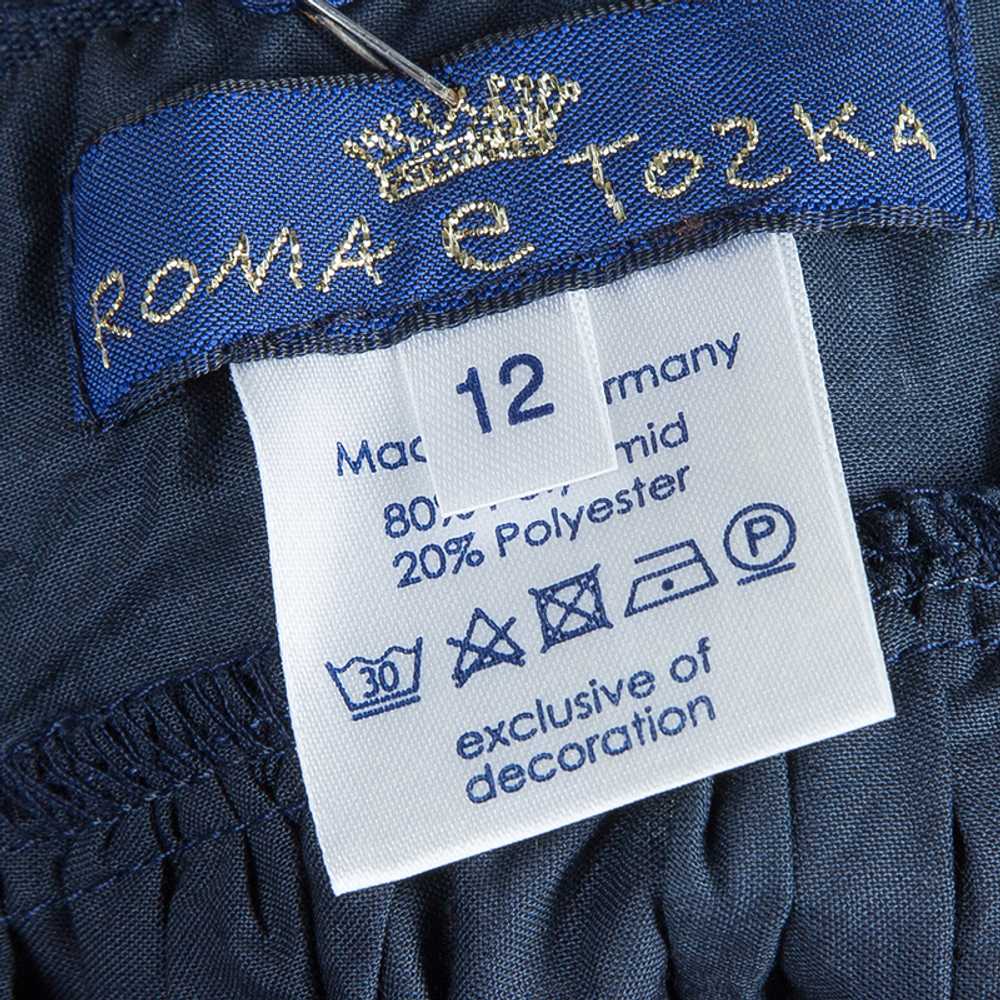 Roma e Tosca Navy Blue Sequin Embellished Skirt 1… - image 9