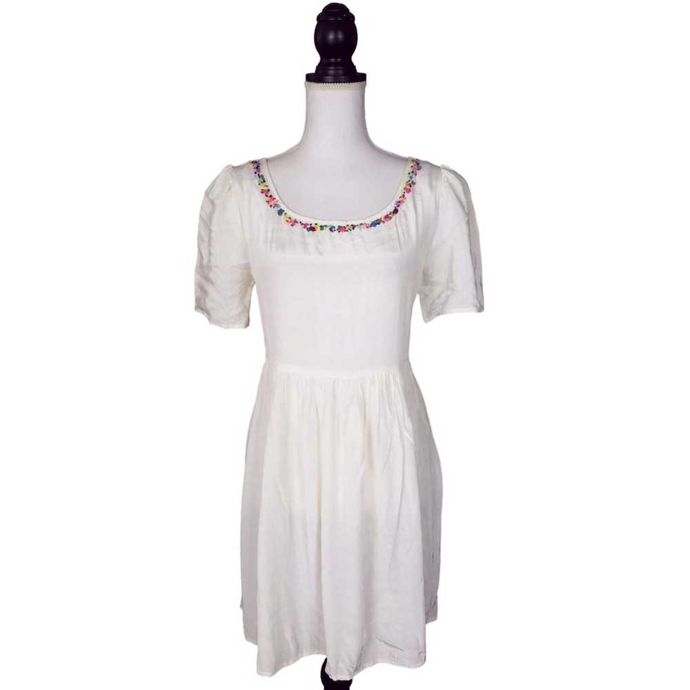 Vintage 90s La Belle White Babydoll Short Sleeve … - image 1