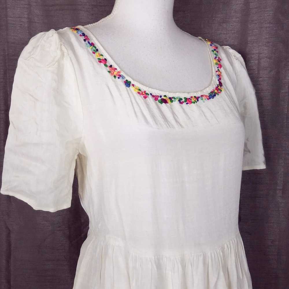 Vintage 90s La Belle White Babydoll Short Sleeve … - image 3